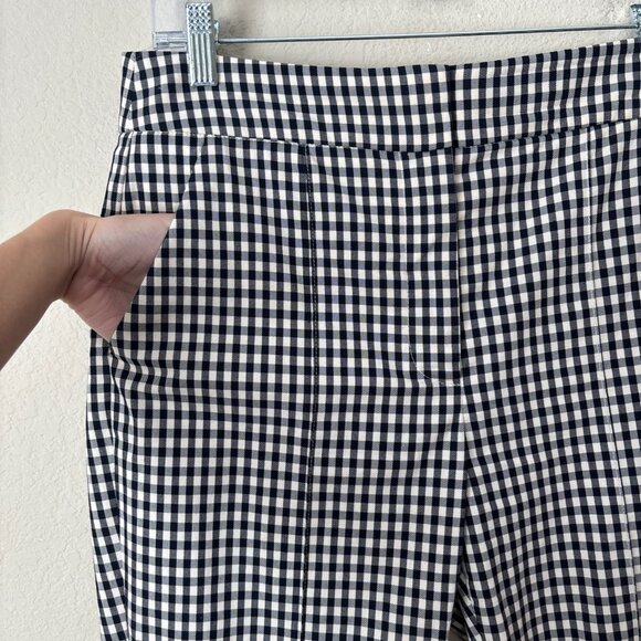 Veronica Beard Tani Gingham High Rise Kick Flare Trouser Pant - Picture 6 of 12